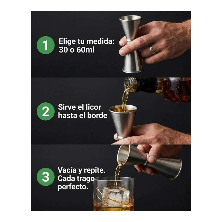 Jigger Medidor Licor Trago Bar 30 - 60ml/1 - 2oz Coctail