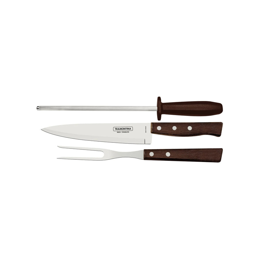 Kit Asado Tramontina 3 Piezas Mango de Madera