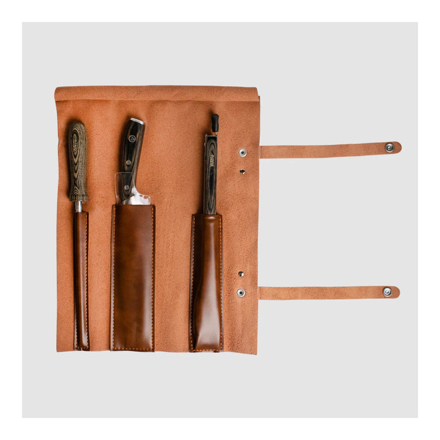 Kit Parrillero Premium Wayu 3 Piezas Con Estuche Y Cuchillo + Grabado Personalizado