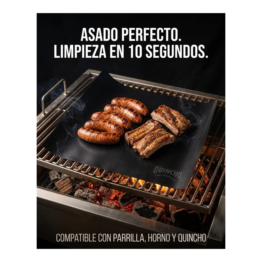 Lamina Antiadherente Quincho BBQ Grill Mat Horno Parrilla Asado