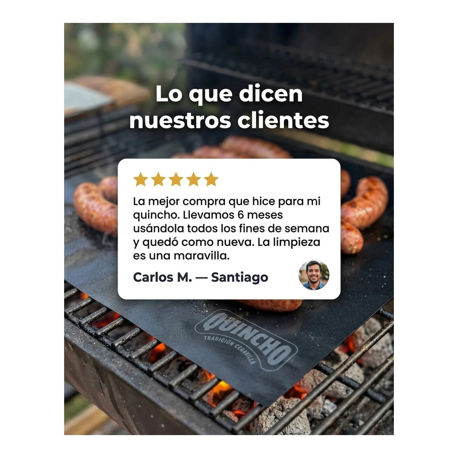 Lamina Antiadherente Quincho BBQ Grill Mat Horno Parrilla Asado