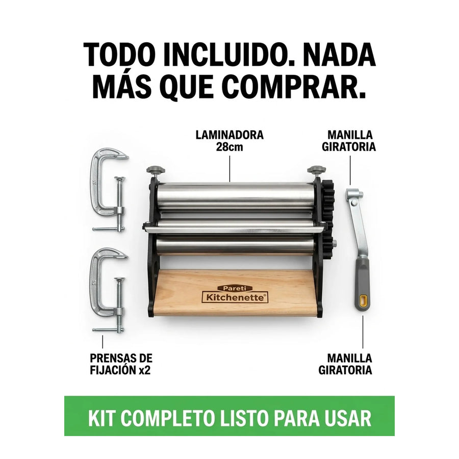 Laminadora Sobadora De Masas 28cm Pareti Premium Harina