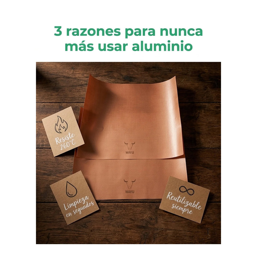 Láminas Antiadherentes Wayu Para Parrilla Horno 2 Piezas