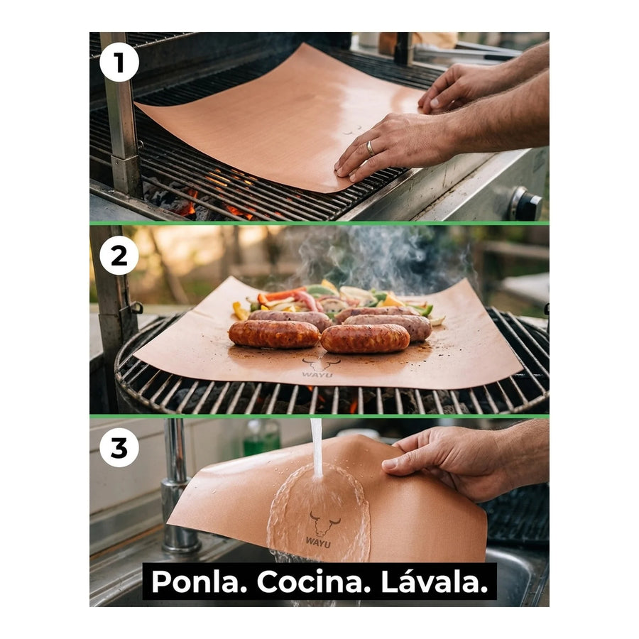 Láminas Antiadherentes Wayu Para Parrilla Horno 2 Piezas