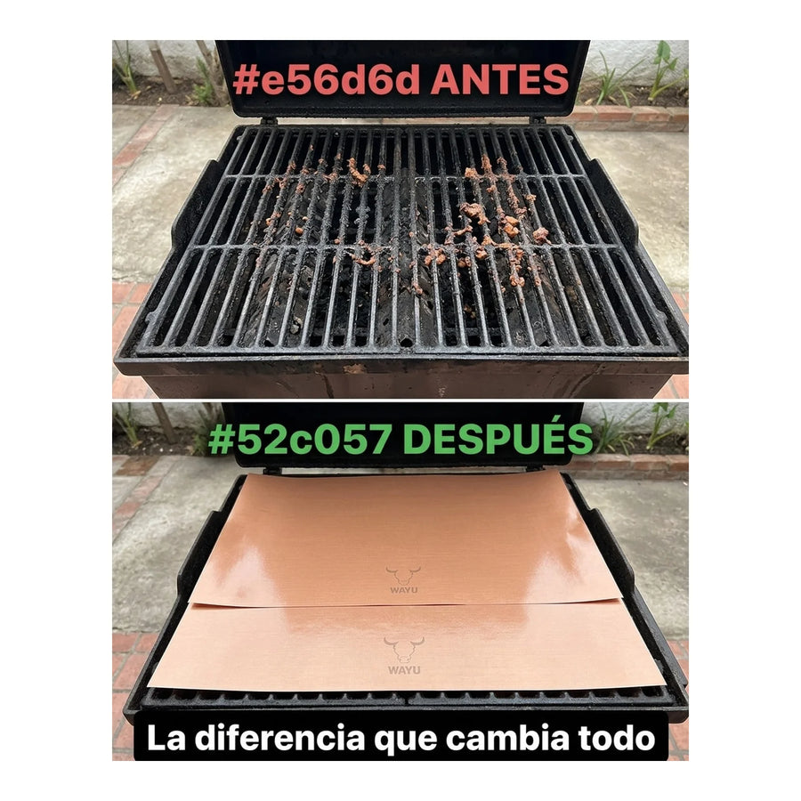 Láminas Antiadherentes Wayu Para Parrilla Horno 2 Piezas