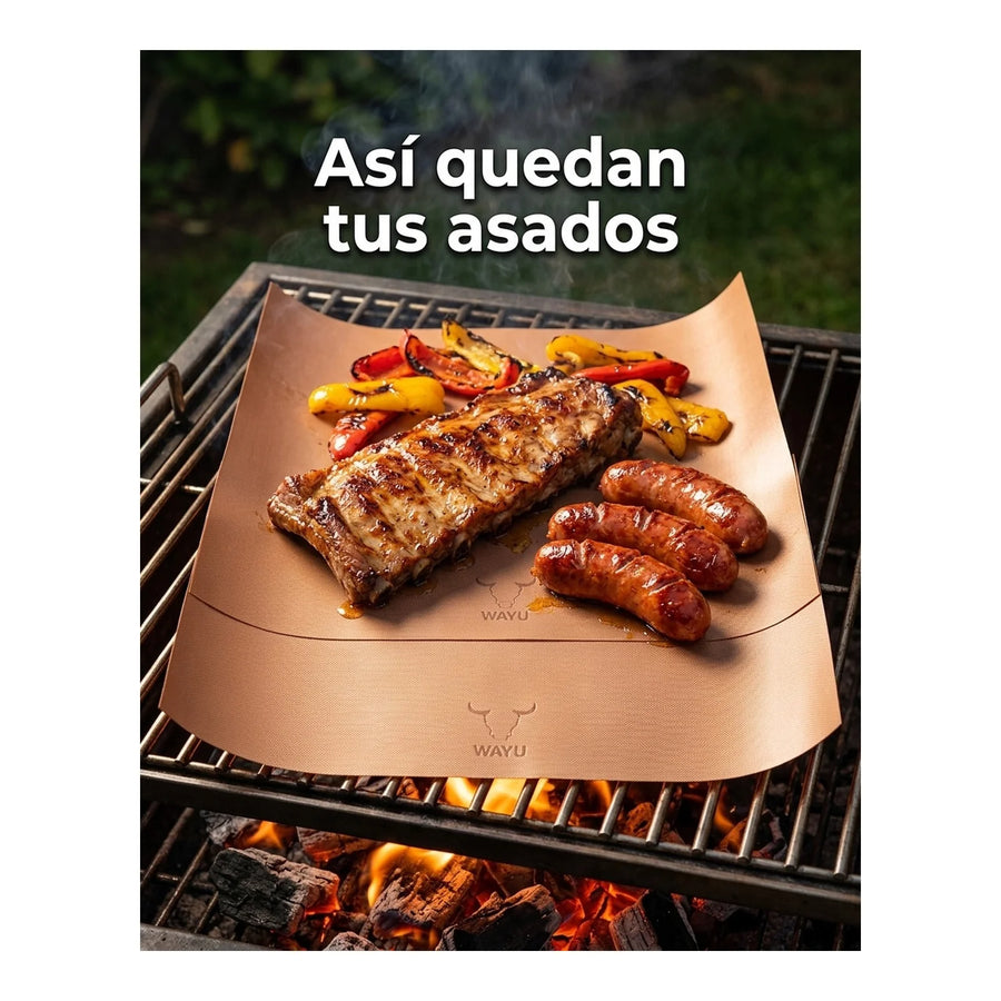 Láminas Antiadherentes Wayu Para Parrilla Horno 2 Piezas