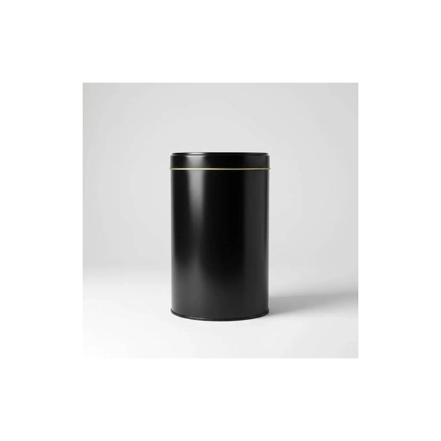 Lata Yerbera Cilíndrica para Mate Negra + Grabado Personalizado