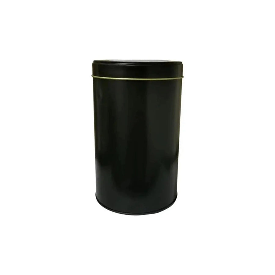 Lata Yerbera Cilíndrica para Mate Negra + Grabado Personalizado