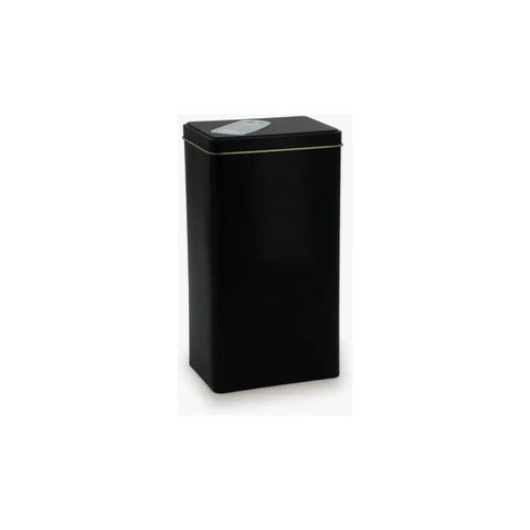 Lata Yerbera Rectangular para Mate Negra + Grabado Personalizado