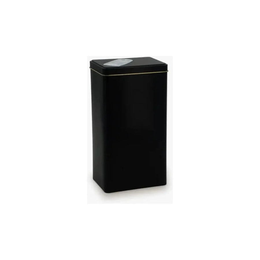 Lata Yerbera Rectangular para Mate Negra + Grabado Personalizado