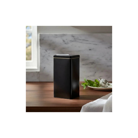 Lata Yerbera Rectangular para Mate Negra + Grabado Personalizado