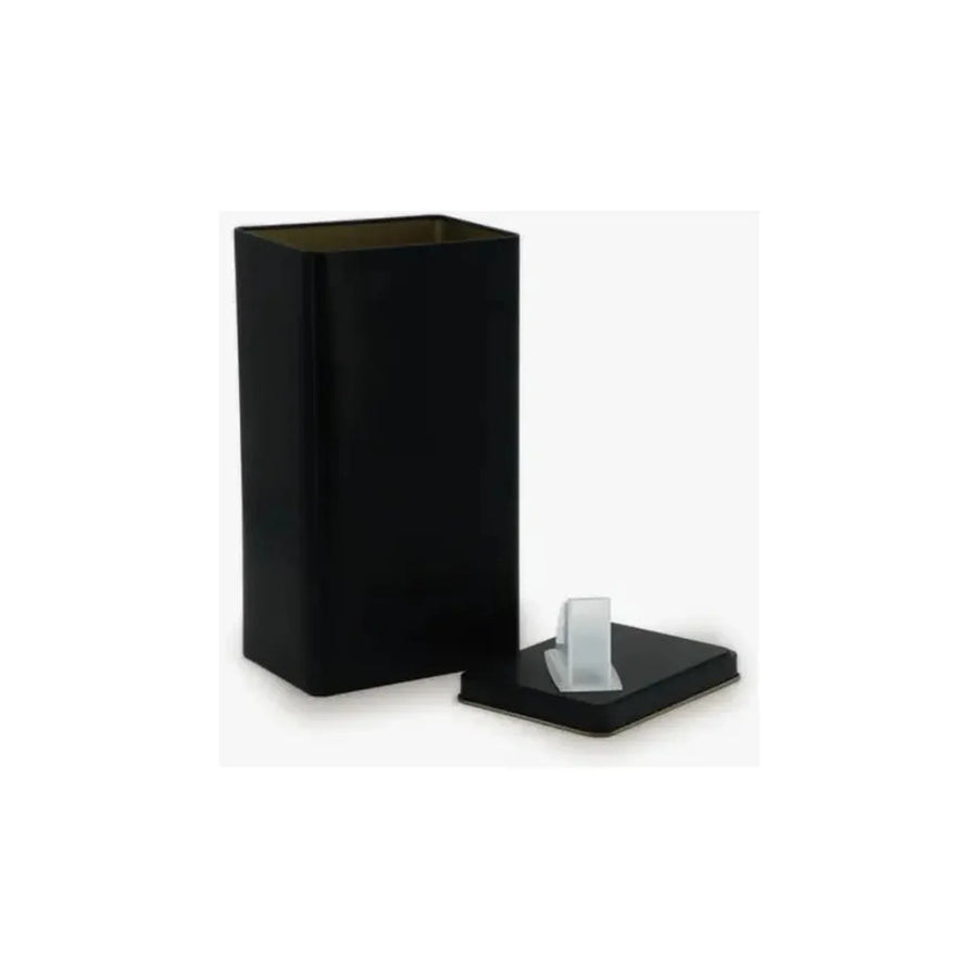 Lata Yerbera Rectangular para Mate Negra + Grabado Personalizado