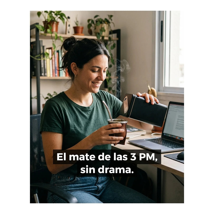 Lata Yerbera Rectangular para Mate Negra + Grabado Personalizado