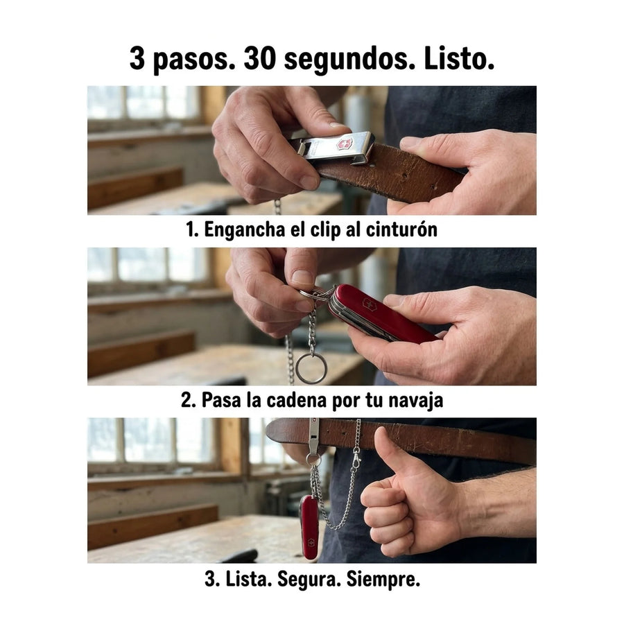 Llavero Con Cadena Victorinox Clip Con Mosquetón 4.1860