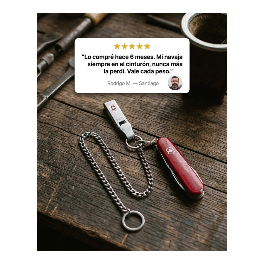 Llavero Con Cadena Victorinox Clip Con Mosquetón 4.1860