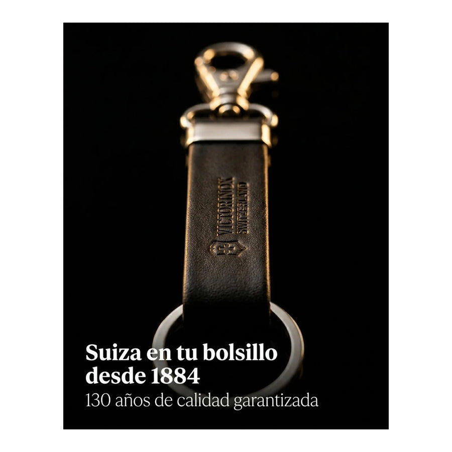 Llavero De Cuero Victorinox Mosquetón + Argolla 4.1853
