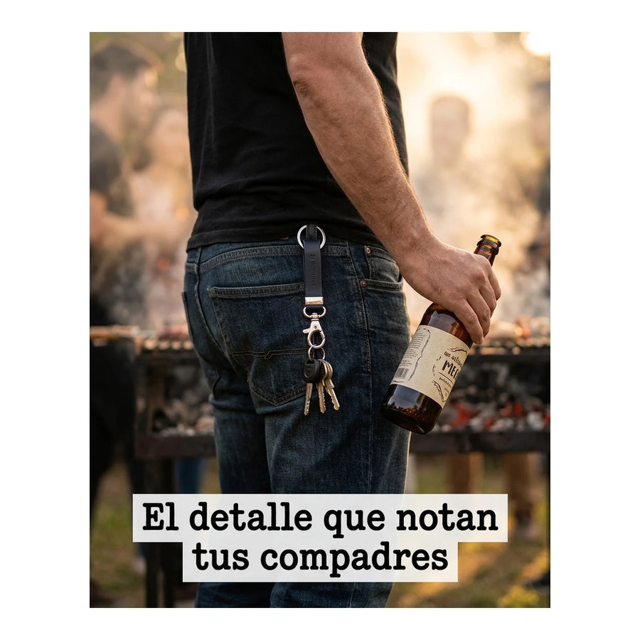 Llavero De Cuero Victorinox Mosquetón + Argolla 4.1853