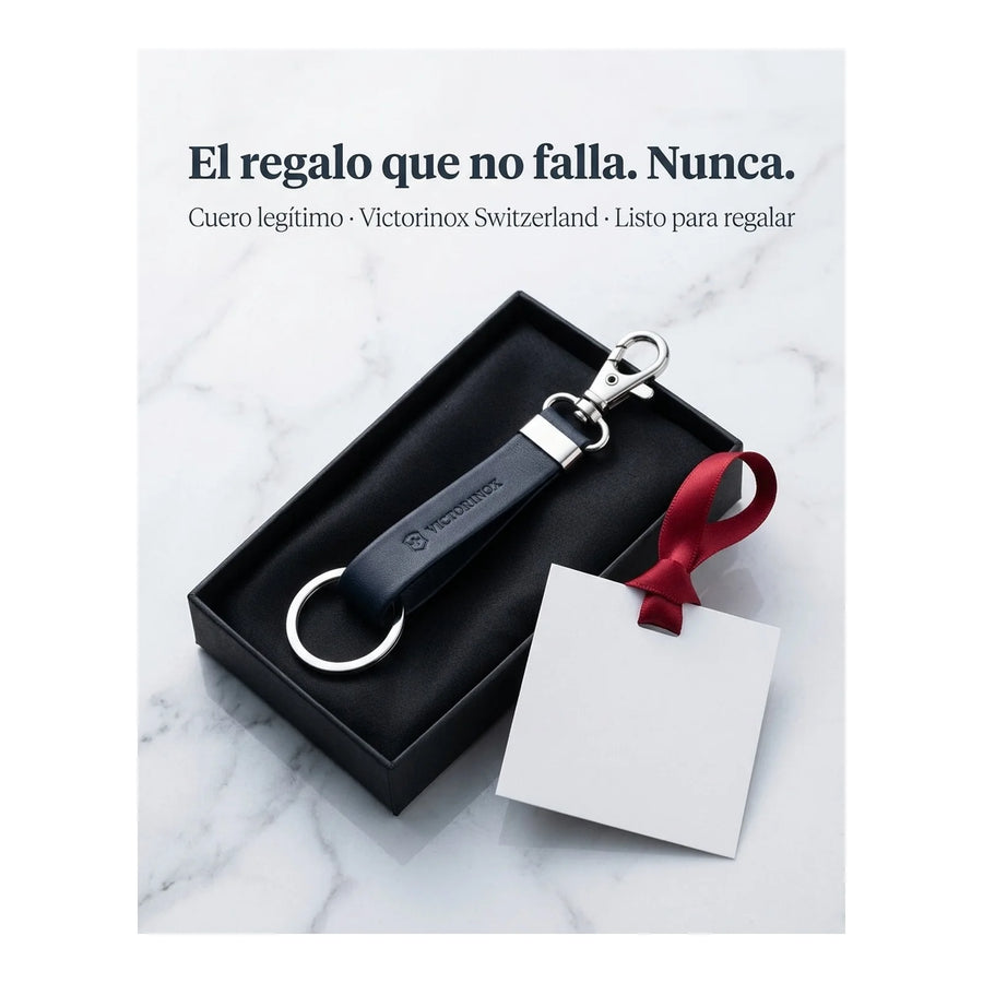 Llavero De Cuero Victorinox Mosquetón + Argolla 4.1853