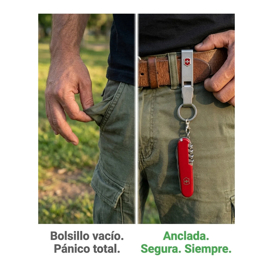 Llavero Victorinox Clip Con Mosquetón Sin Cadena Premium  4.1858