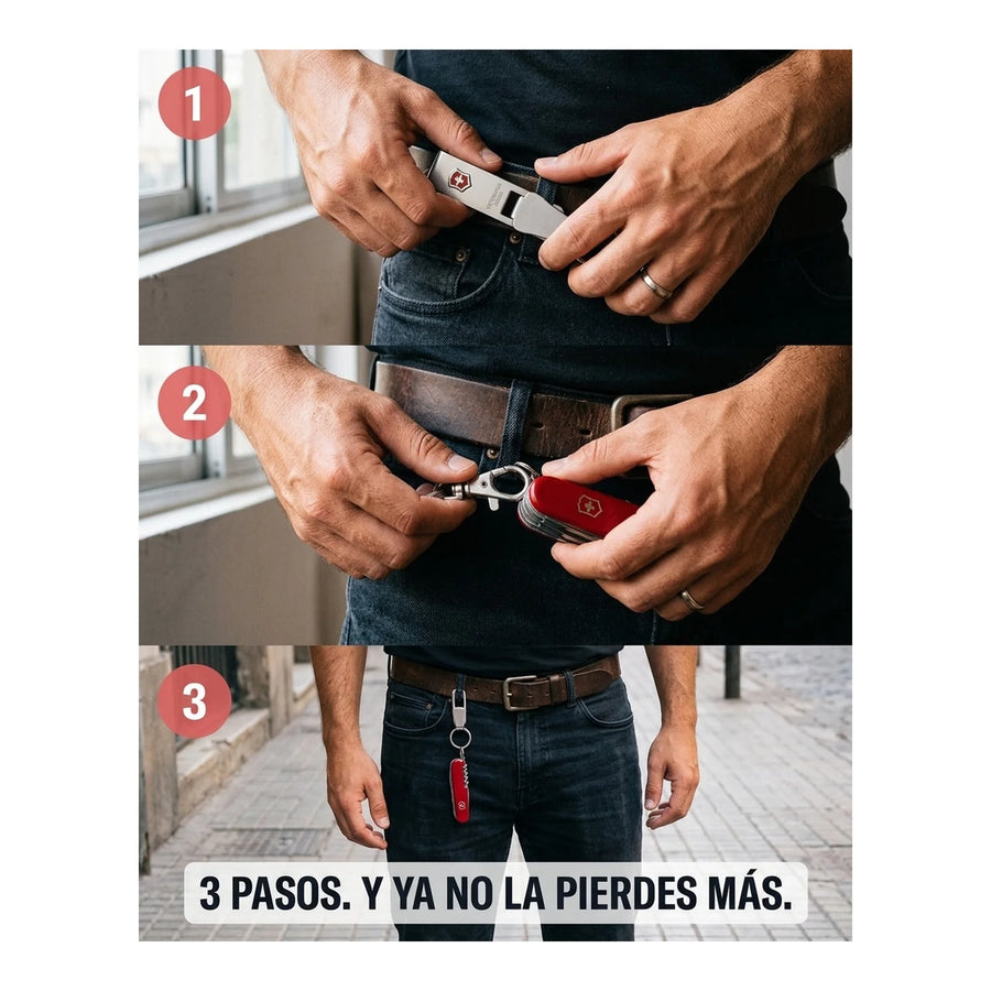 Llavero Victorinox Clip Con Mosquetón Sin Cadena Premium  4.1858