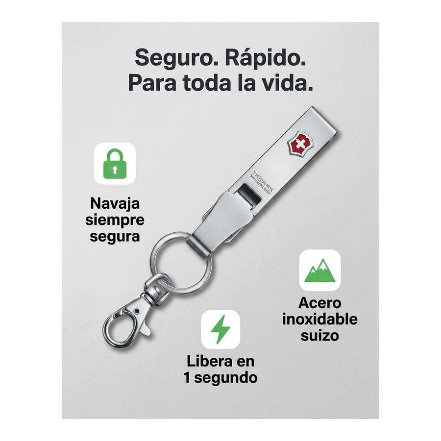 Llavero Victorinox Clip Con Mosquetón Sin Cadena Premium  4.1858