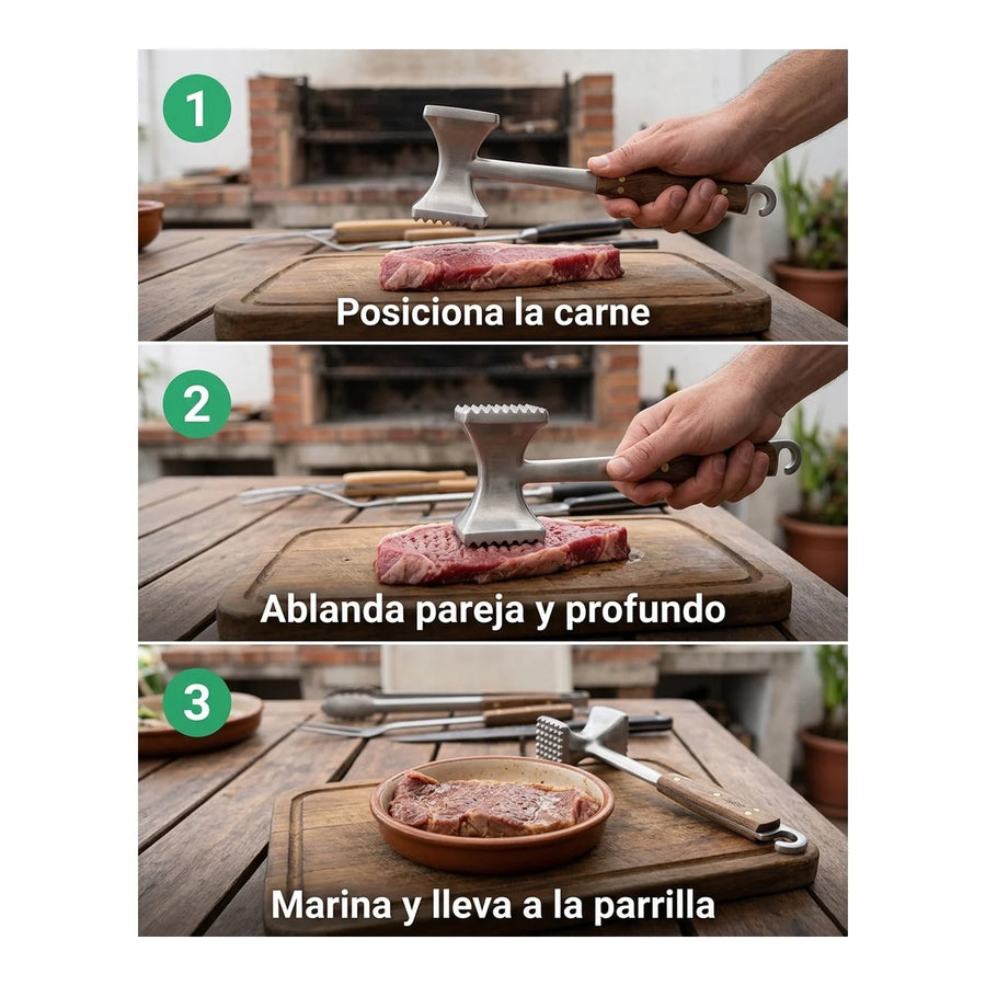 Martillo Ablandador Carne Parrillero Kangkawe