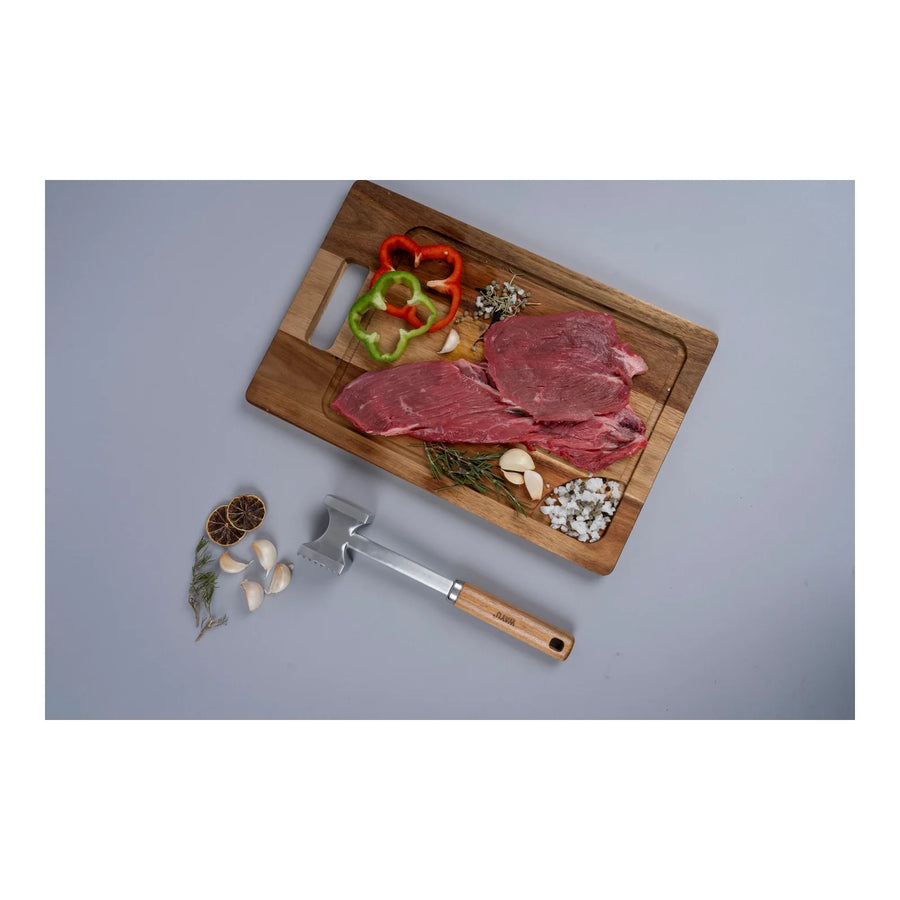 Martillo Ablandador de Carne Wayu Plateado