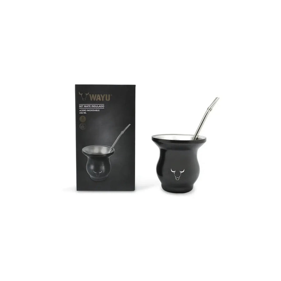 Mate Insulado Wayu Set Con Bombilla 230ml Acero Inoxidable