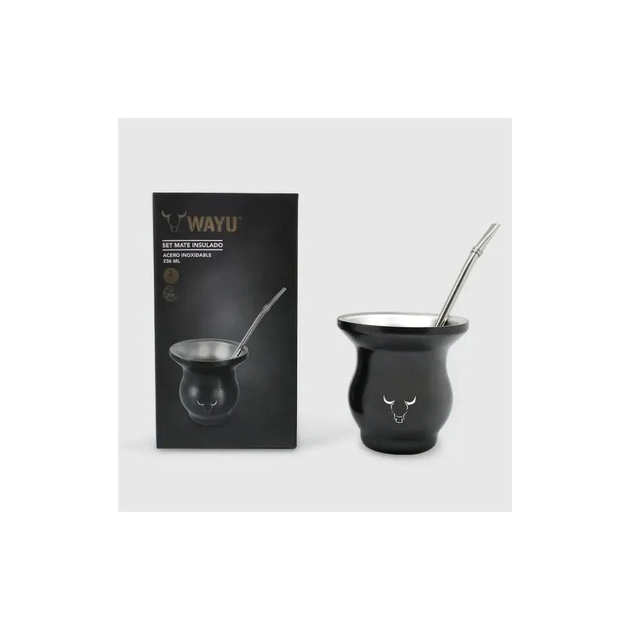 Mate Insulado Wayu Set Con Bombilla 230ml Acero Inoxidable