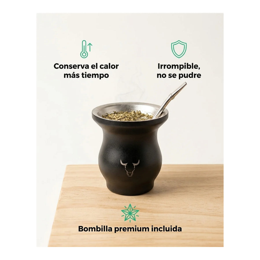 Mate Insulado Wayu Set Con Bombilla 230ml Acero Inoxidable