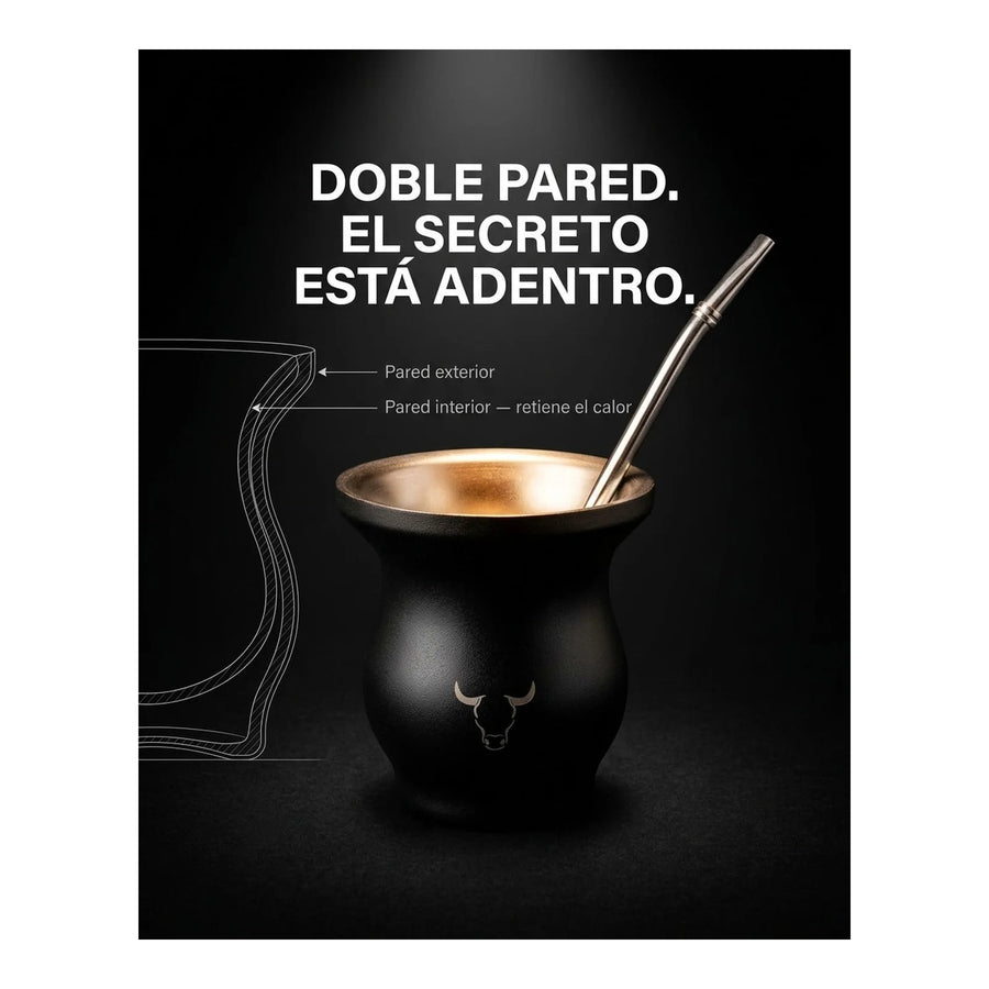 Mate Insulado Wayu Set Con Bombilla 230ml Acero Inoxidable