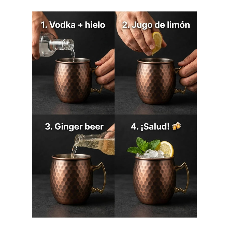 Mug Cobre Wayu Coctel Tragos Moscow Mule Bar Quincho Mojito Color Cobre + Grabado Personalizado