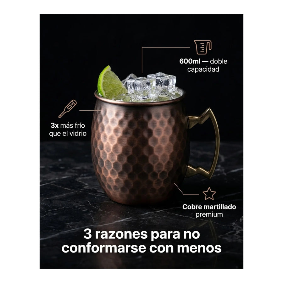 Mug Cobre Wayu Coctel Tragos Moscow Mule Bar Quincho Mojito Color Cobre + Grabado Personalizado