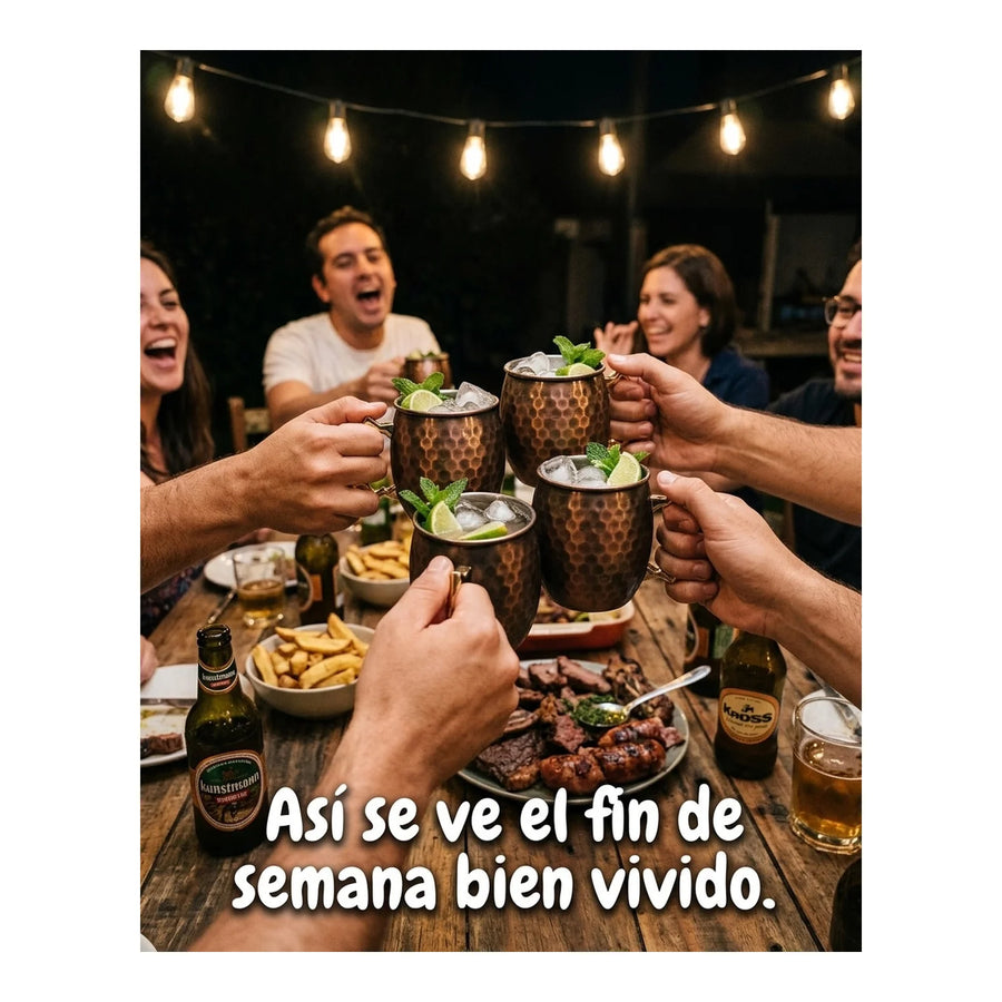 Mug Cobre Wayu Coctel Tragos Moscow Mule Bar Quincho Mojito Color Cobre + Grabado Personalizado