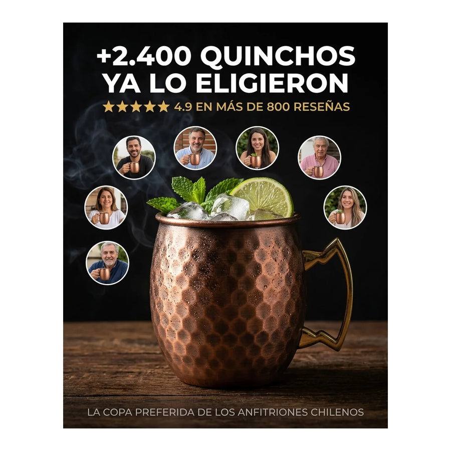 Mug Cobre Wayu Coctel Tragos Moscow Mule Bar Quincho Mojito Color Cobre + Grabado Personalizado