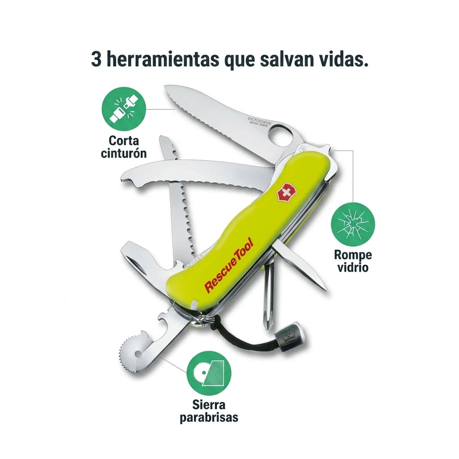 Navaja Cortapluma Rescuetool Victorinox 0.8623.mwn Rescate + Grabado Personalizado