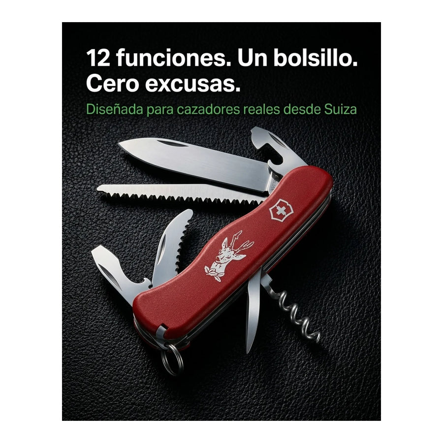 Navaja Cortapluma  Victorinox Hunter Roja 0.8573 Cazador + Grabado Personalizado