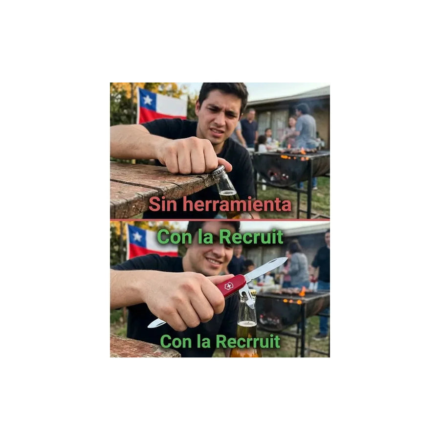 Navaja Cortapluma  Victorinox Recruit Roja 0.2503 Premium + Grabado Personalizado