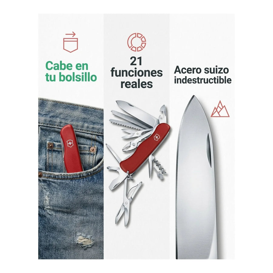 Navaja Cortapluma  Victorinox Work Champ Roja 0.8564 Premium + Grabado Personalizado