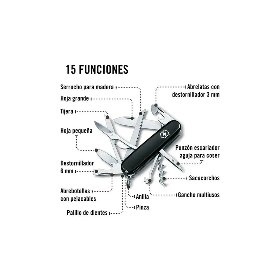 Navaja Cortapluma  Victorinox Hunstman Negra 1.3713.3 + Grabado Personalizado