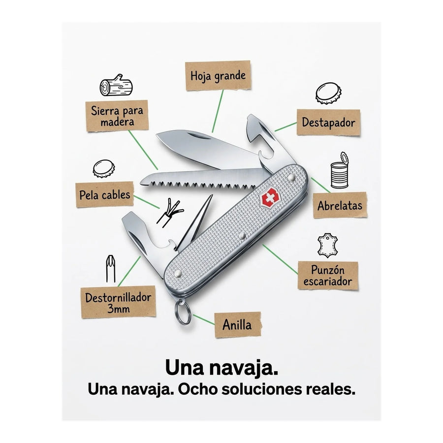 Navaja Cortapluma  Victorinox Farmer Alox 0.8241.26 Granja + Grabado Personalizado