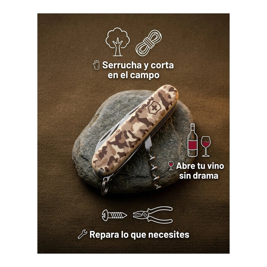 Navaja Cortapluma  Victorinox Hunstman 1.3713.941 Camuflaje + Grabado Personalizado
