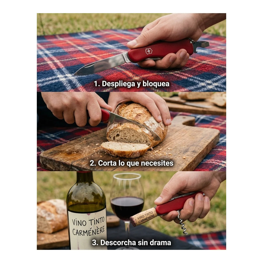 Navaja Cortapluma  Victorinox Picknicker Roja 0.8353 Premium + Grabado Personalizado