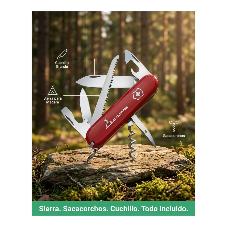 Navaja Cortapluma  Victorinox Camper Roja 1.3613 + Grabado Personalizado