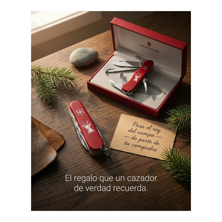 Navaja Cortapluma  Victorinox Hunter Roja 0.8573 Cazador + Grabado Personalizado