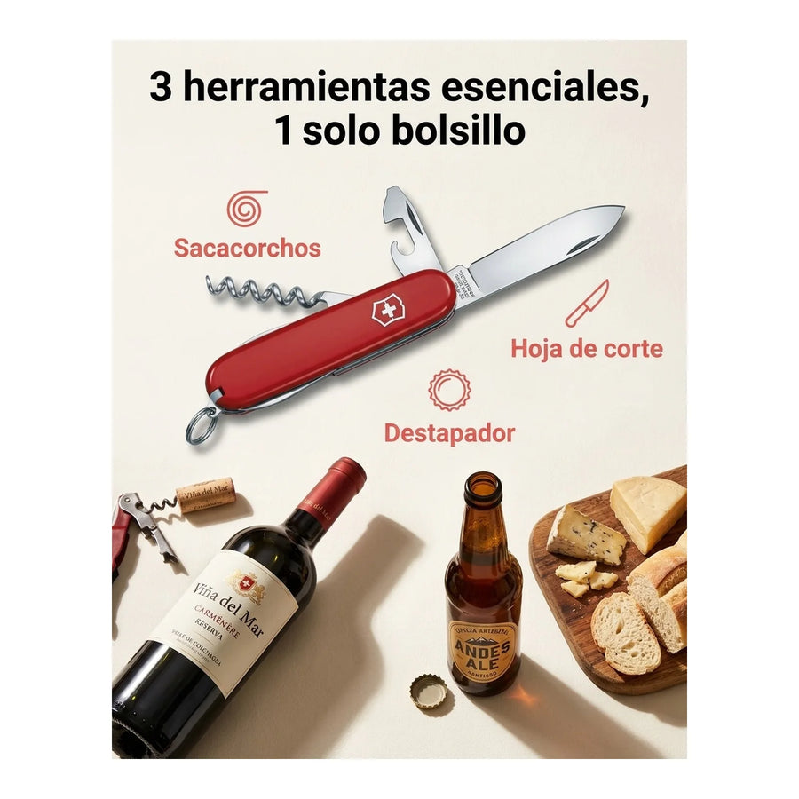 Navaja Cortapluma  Victorinox Waiter Roja 0.3303 Mesero + Grabado Personalizado