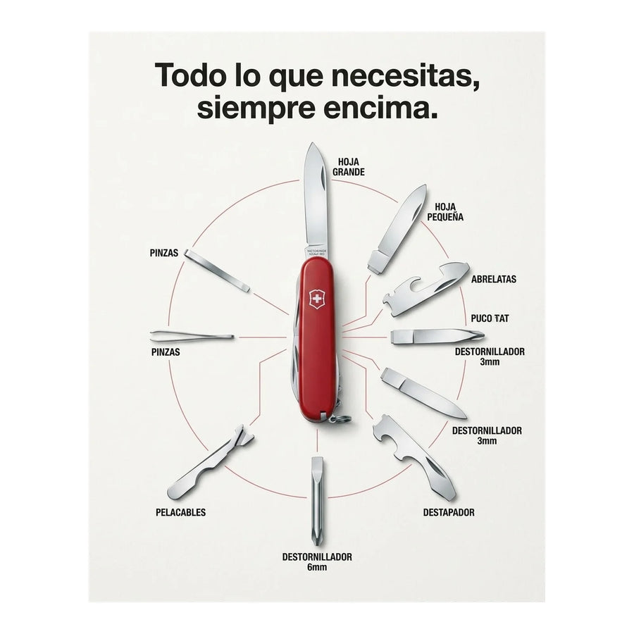 Navaja Cortapluma  Victorinox Recruit Roja 0.2503 Premium + Grabado Personalizado