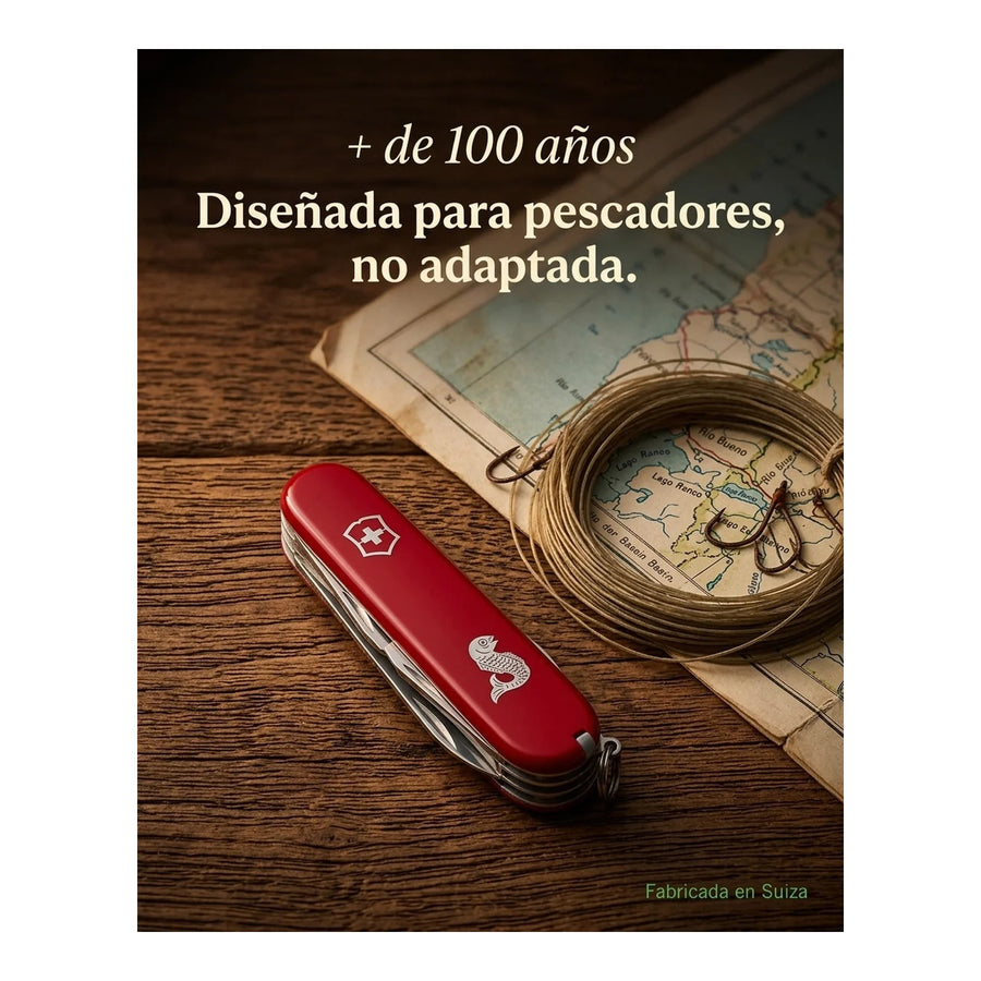 Navaja Cortapluma  Victorinox Angler Roja 1.3653.72 Pesca + Grabado Personalizado