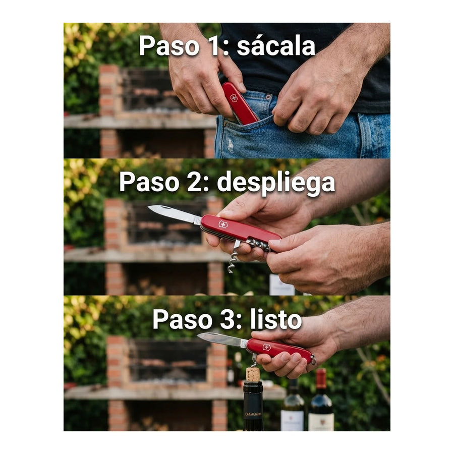 Navaja Cortapluma  Victorinox Waiter Roja 0.3303 Mesero + Grabado Personalizado