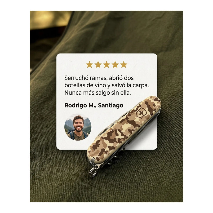 Navaja Cortapluma  Victorinox Hunstman 1.3713.941 Camuflaje + Grabado Personalizado